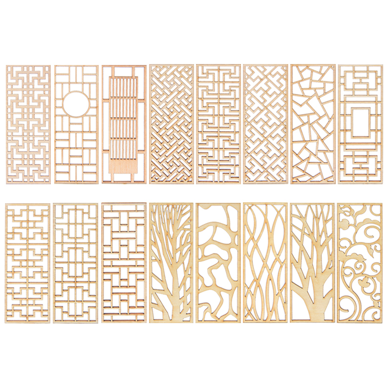 Partition Screen Divider - 4 قطع من حواجز تقسيم خشبية