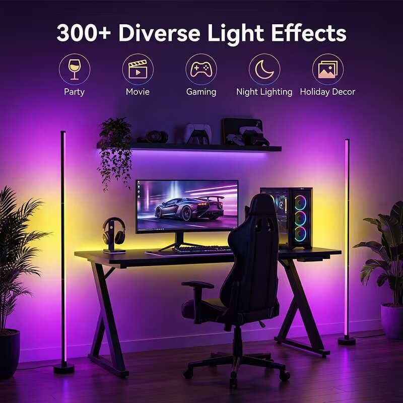 مصباح أرضي ركني LED بتقنية RGB - مراجعة Floor Lamp Arched وسعره