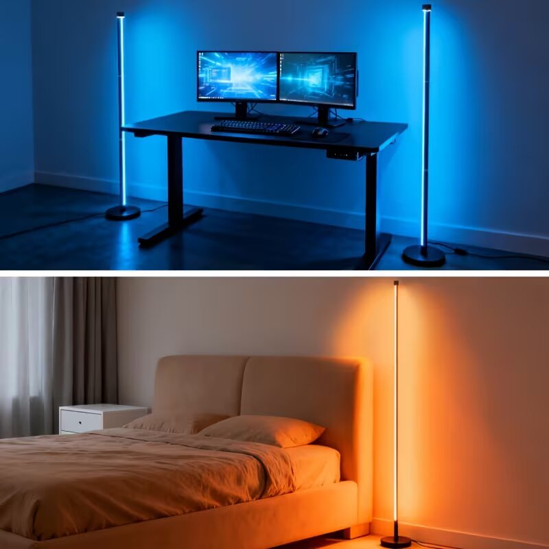 مصباح أرضي ركني LED بتقنية RGB - مراجعة Floor Lamp Arched وسعره