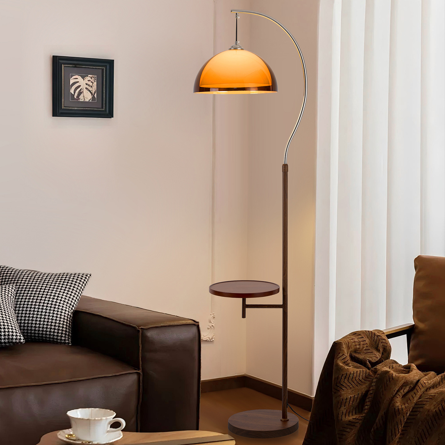 مصباح أرضي خشبي على شكل قوس مع - مراجعة Floor Lamp Arched وسعره